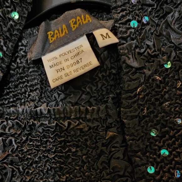 Black Sequins Two Piece Set: Shirt & Sweater/ Blazer/Jacket - Picture 4 of 4